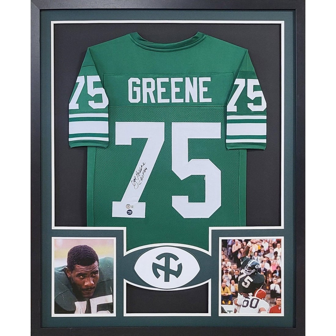 Joe Greene Signed Framed Jersey Beckett Authenticated Steelers: Joe Greene Signed Framed Jersey Beckett Authenticated Steelers This is a framed autographed jersey of Joe Greene, showcasing his remarkable legacy with the North Texas team and the Pittsburgh Steelers