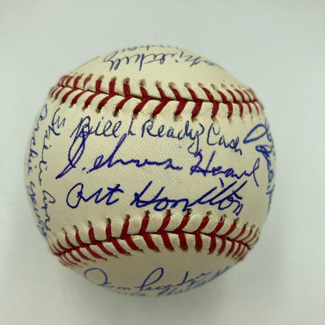 Negro League Legends Multi-Signed Baseball 30 Autographs JSA COA: Negro League Legends Multi-Signed Baseball 30 Autographs JSA COA This remarkable multi-signed baseball celebrates the legendary players of the Negro Leagues, featuring the autographs of 30 superstars.