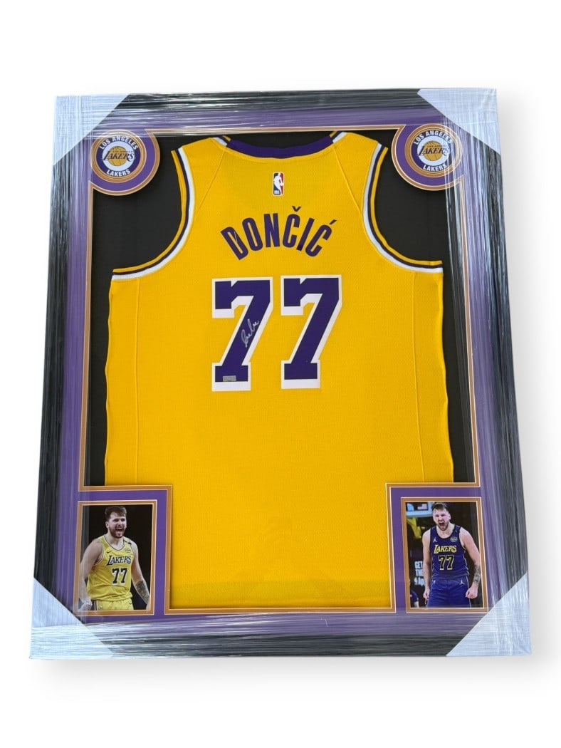 Luka Doncic Autographed Jersey Custom Framed Panini Authentic Lakers: Luka Doncic Autographed Jersey Custom Framed Panini Authentic Lakers Own a remarkable piece of sports memorabilia with this Luka Doncic signed jersey, custom framed to enhance its presentation. This o