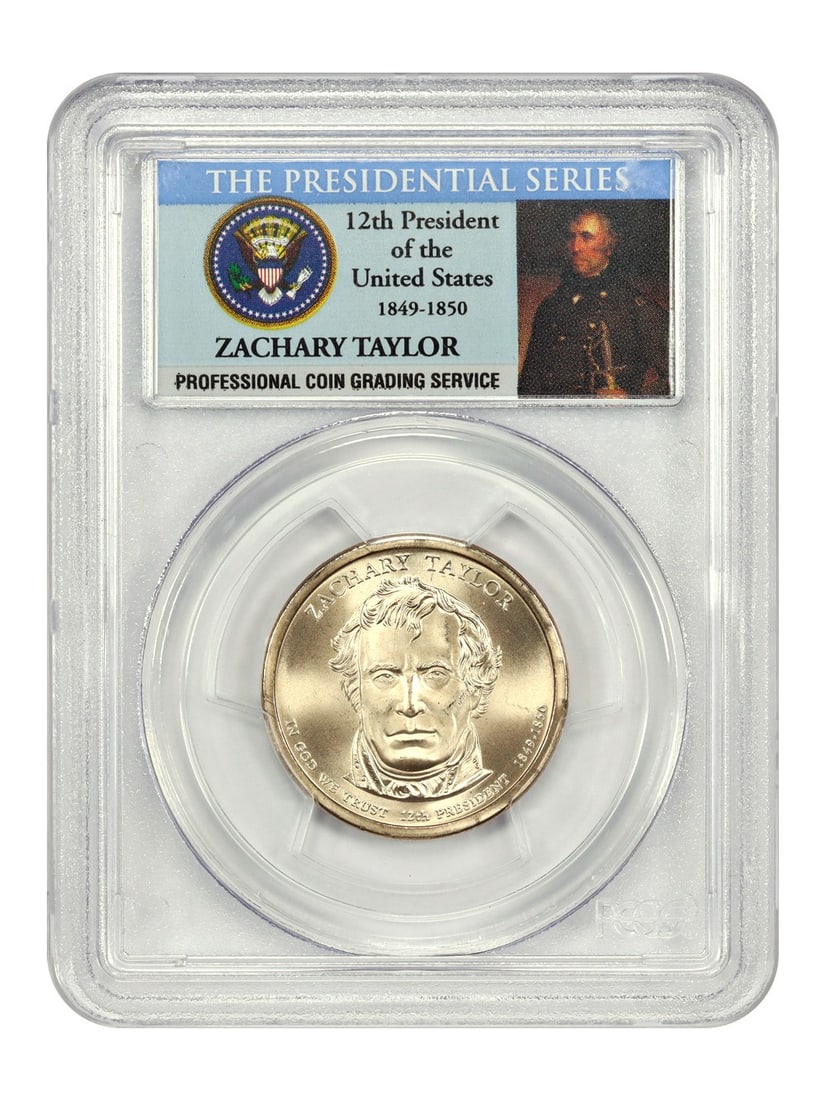PCGS SP68 Satin Finish 2009 Philadelphia Zachary Taylor Presidential Dollar Position A (1 of 4)
