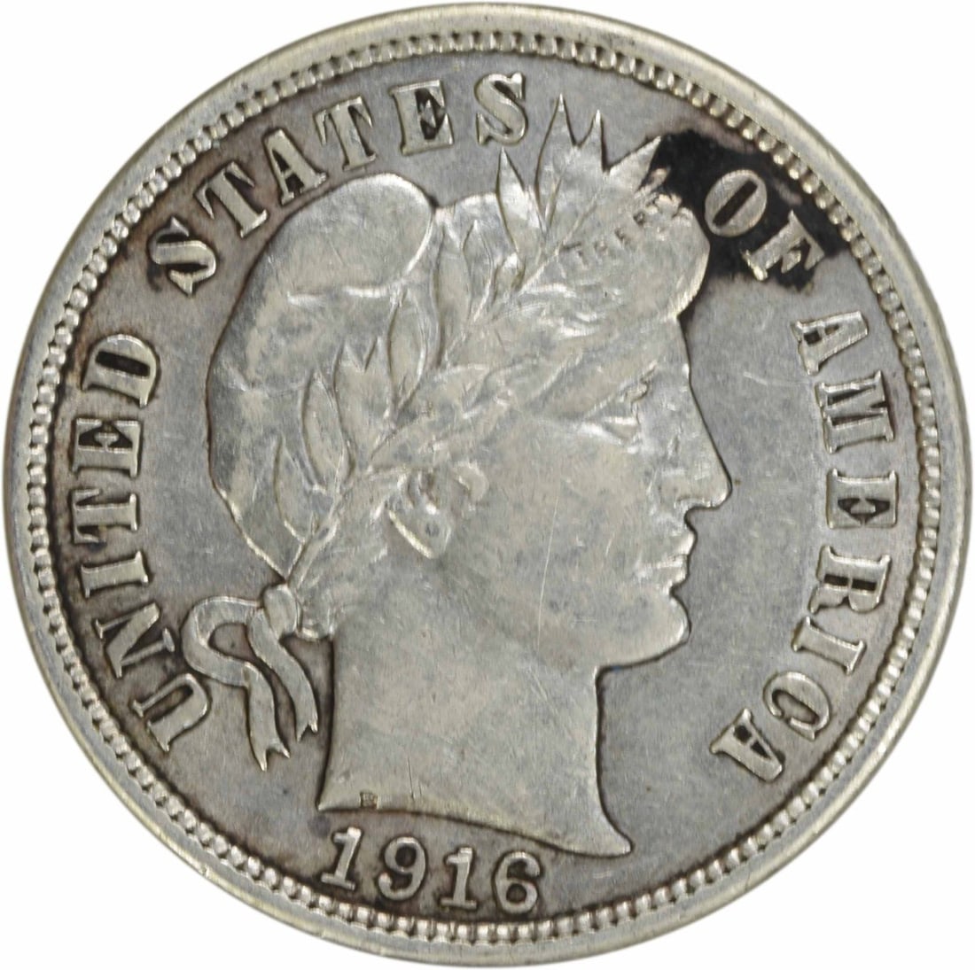 1916 Barber Silver Dime AU Uncertified 10C Philadelphia: 1916 Barber Silver Dime AU Uncertified 10C Philadelphia This 1916 Barber Silver Dime is a beautiful piece of numismatic history, showcasing the artistry of designer Charles E. Barber. Struck in Philad