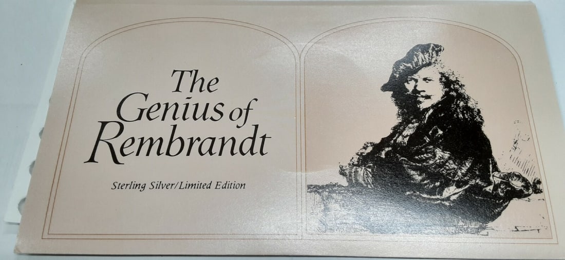 Bathsheba and King David .925 Silver Rembrandt Medal in Franklin Mint Card (1 of 5)