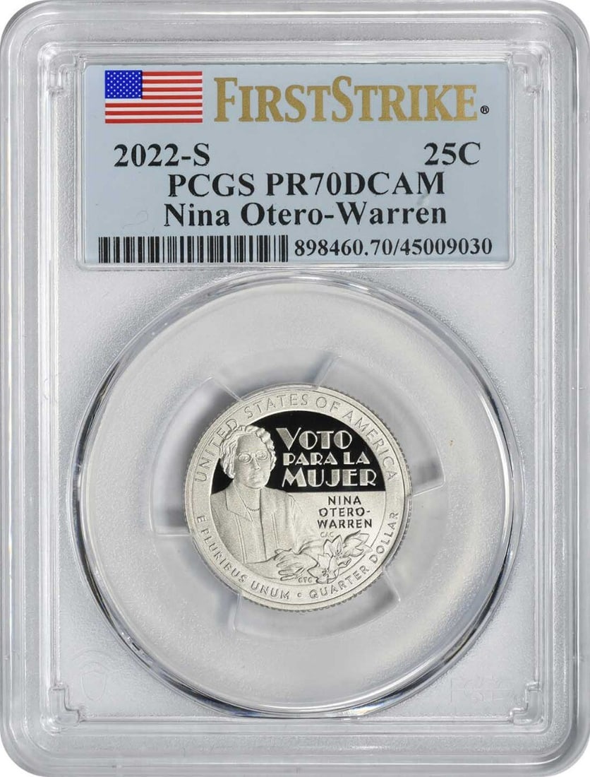 PR70DCAM PCGS 2022-S Nina Otero-Warren Proof Quarter American Women Series (1 of 2)