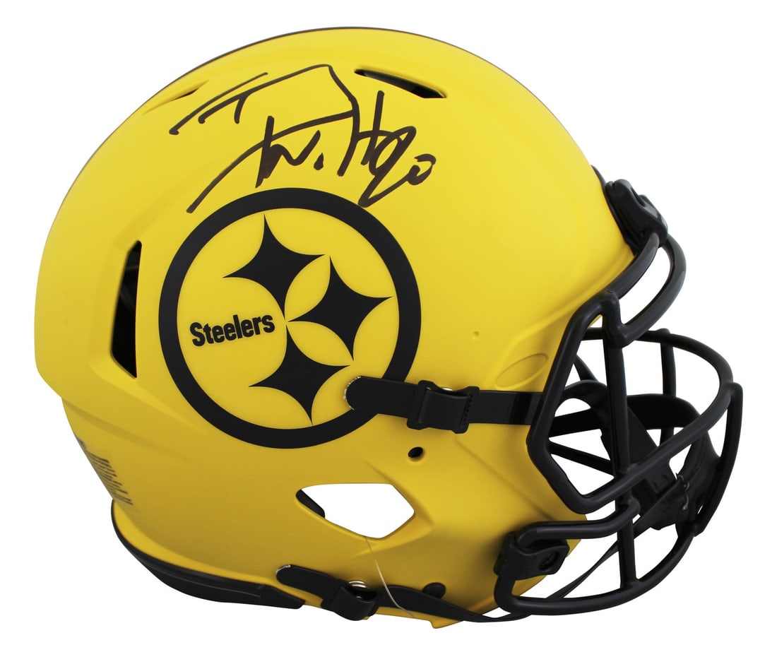 T.J. Watt Signed Pittsburgh Steelers Full Size Speed Helmet BAS Witnessed: T.J. Watt Signed Pittsburgh Steelers Full Size Speed Helmet BAS Witnessed This authentic full-size Speed Proline helmet has been personally signed by T.J. Watt of the Pittsburgh Steelers. The helmet f