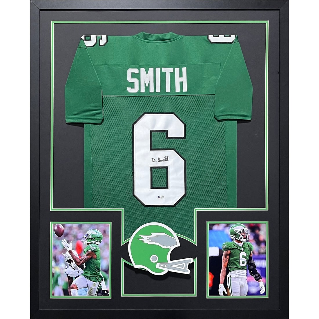 DeVonta Smith Autographed Framed Jersey Beckett Certified Eagles (1 of 2)