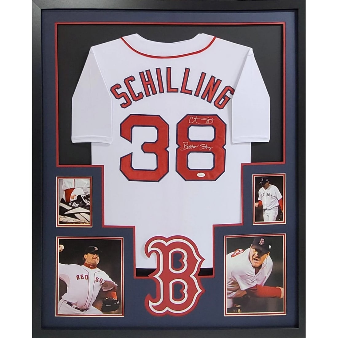 Curt Schilling Autographed Framed Jersey JSA Certified Boston Red Sox (1 of 3)