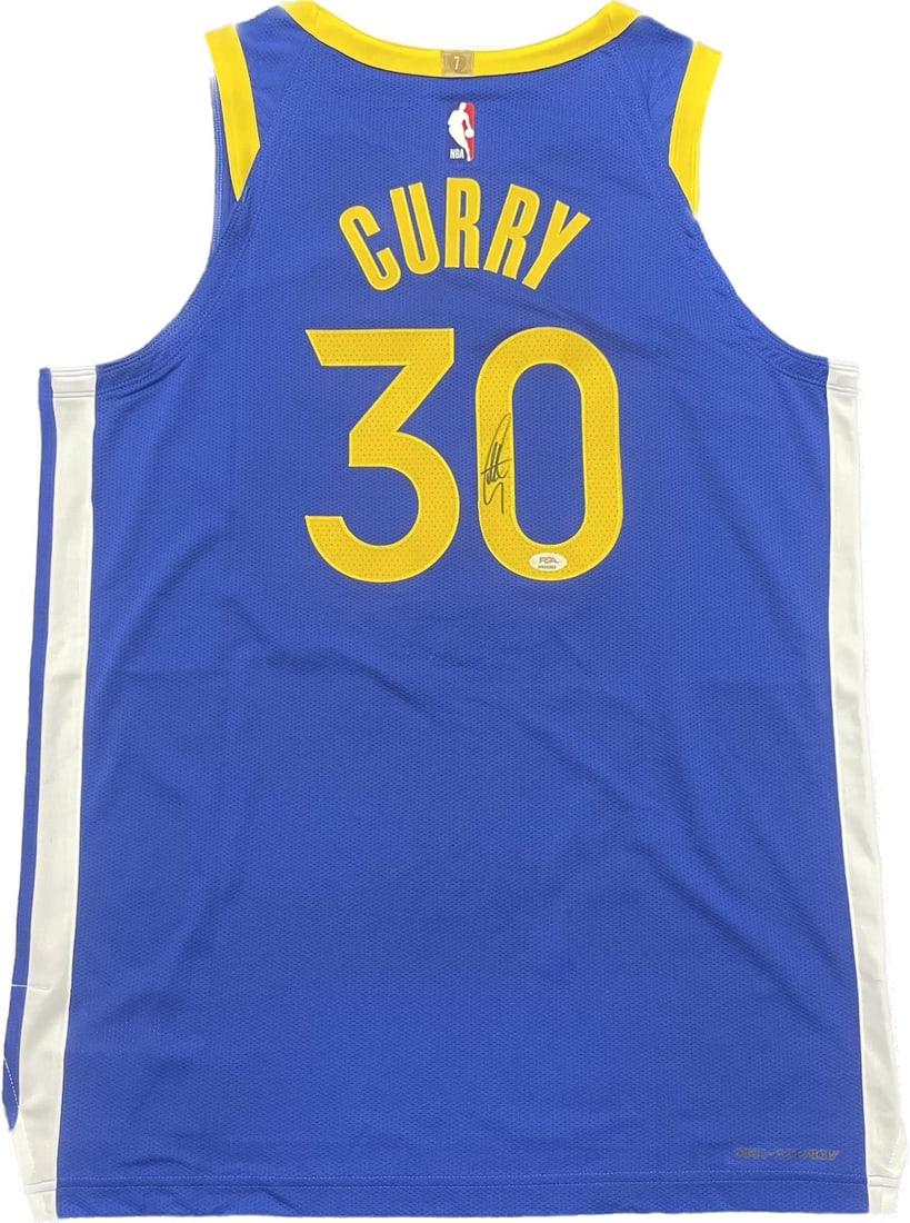 Stephen Curry Autographed Jersey PSA/DNA Golden State Warriors: Stephen Curry Autographed Jersey PSA/DNA Golden State Warriors This is an original autographed jersey by Stephen Curry, featuring the iconic colors and design of the Golden State Warriors. The jersey