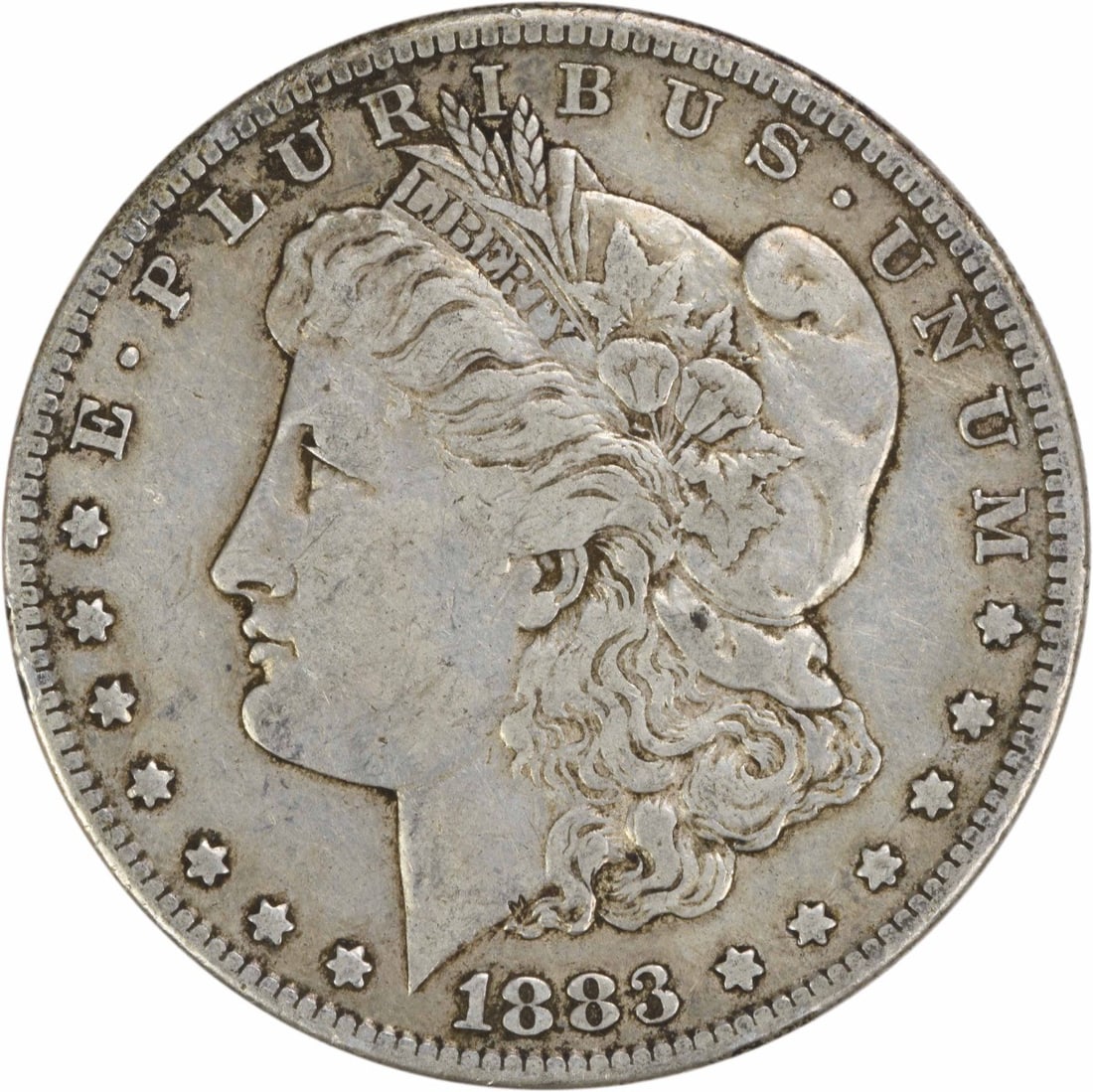 VF Grade 1883 San Francisco Mint Morgan Dollar Uncertified Silver Coin: VF Grade 1883 San Francisco Mint Morgan Dollar Uncertified Silver Coin This 1883-S Morgan Silver Dollar is a circulated coin minted in San Francisco. It is composed of 90% silver and 10% copper and fe