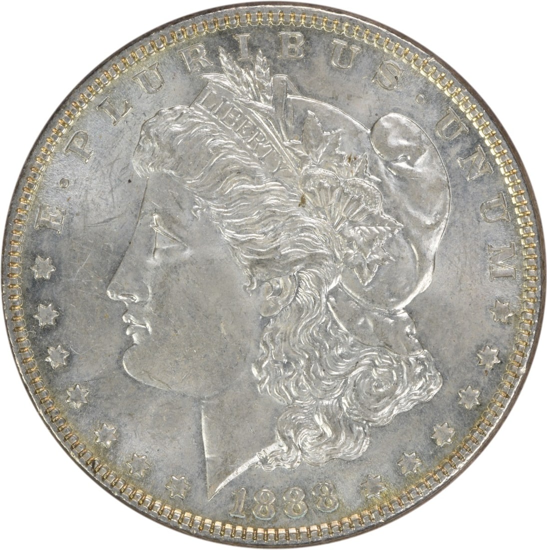 1888 Morgan Silver Dollar Uncertified Brilliant Uncirculated Coin: 1888 Morgan Silver Dollar Uncertified Brilliant Uncirculated Coin This 1888 Morgan Silver Dollar is a remarkable piece for any coin collector. It is classified as Uncirculated and carries a Brilliant