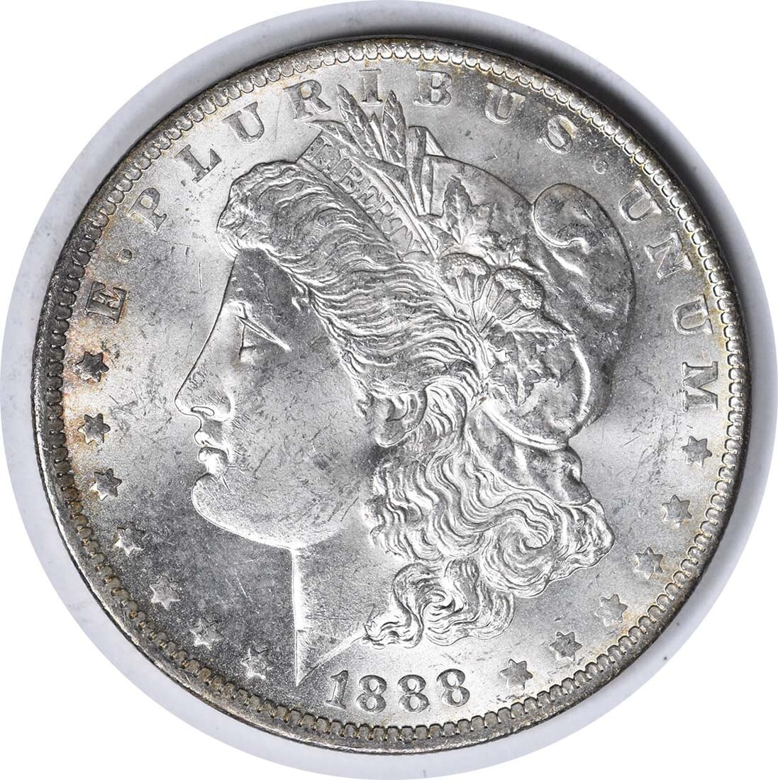 1888-O Morgan Silver Dollar VAM 9 Choice BU Uncertified Coin: 1888-O Morgan Silver Dollar VAM 9 Choice BU Uncertified Coin This 1888-O VAM 9 Morgan Silver Dollar features doubled arrows and is graded as Choice Brilliant Uncirculated (BU). The coin, made of pure
