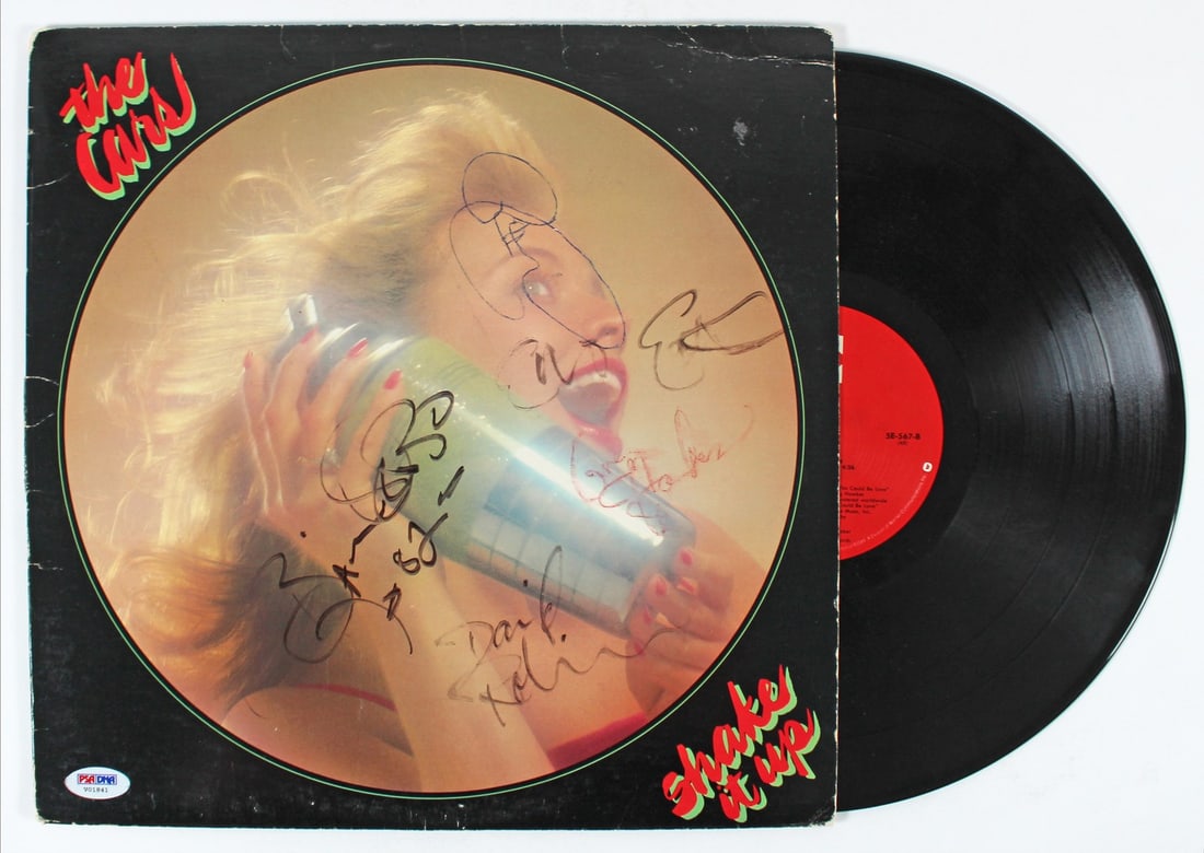 The Cars Signed Shake It Up Album Cover with Vinyl PSA Certified: The Cars Signed Shake It Up Album Cover with Vinyl PSA Certified This original signed album cover from the iconic band The Cars features the autographs of all five members: Ric Ocasek, Benjamin Orr, D