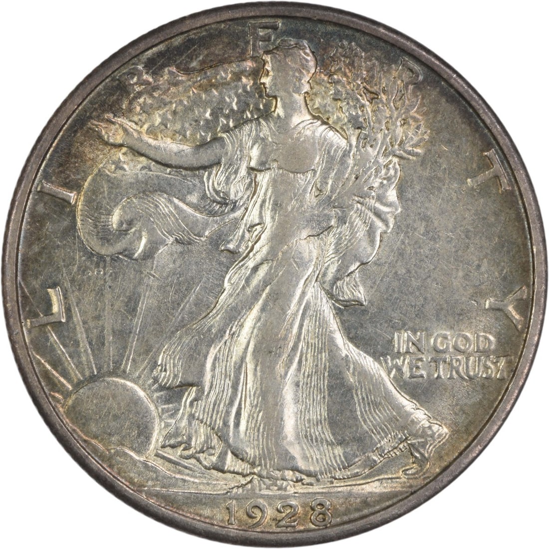 1928-S Walking Liberty Half Dollar AU Uncertified 90% Silver: 1928-S Walking Liberty Half Dollar AU Uncertified 90% Silver This 1928-S Walking Liberty Silver Half Dollar features a stunning design by Adolph Alexander Weinman, showcasing the iconic Liberty Walkin