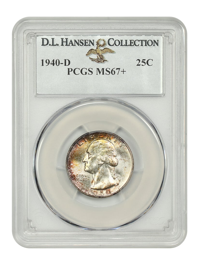 1940-D Washington Quarter PCGS MS67+ Certified Rare Coin: 1940-D Washington Quarter PCGS MS67+ Certified Rare Coin This stunning 1940-D Washington Quarter is certified by PCGS with a grade of MS67+, making it one of the finest known examples of this issue. T
