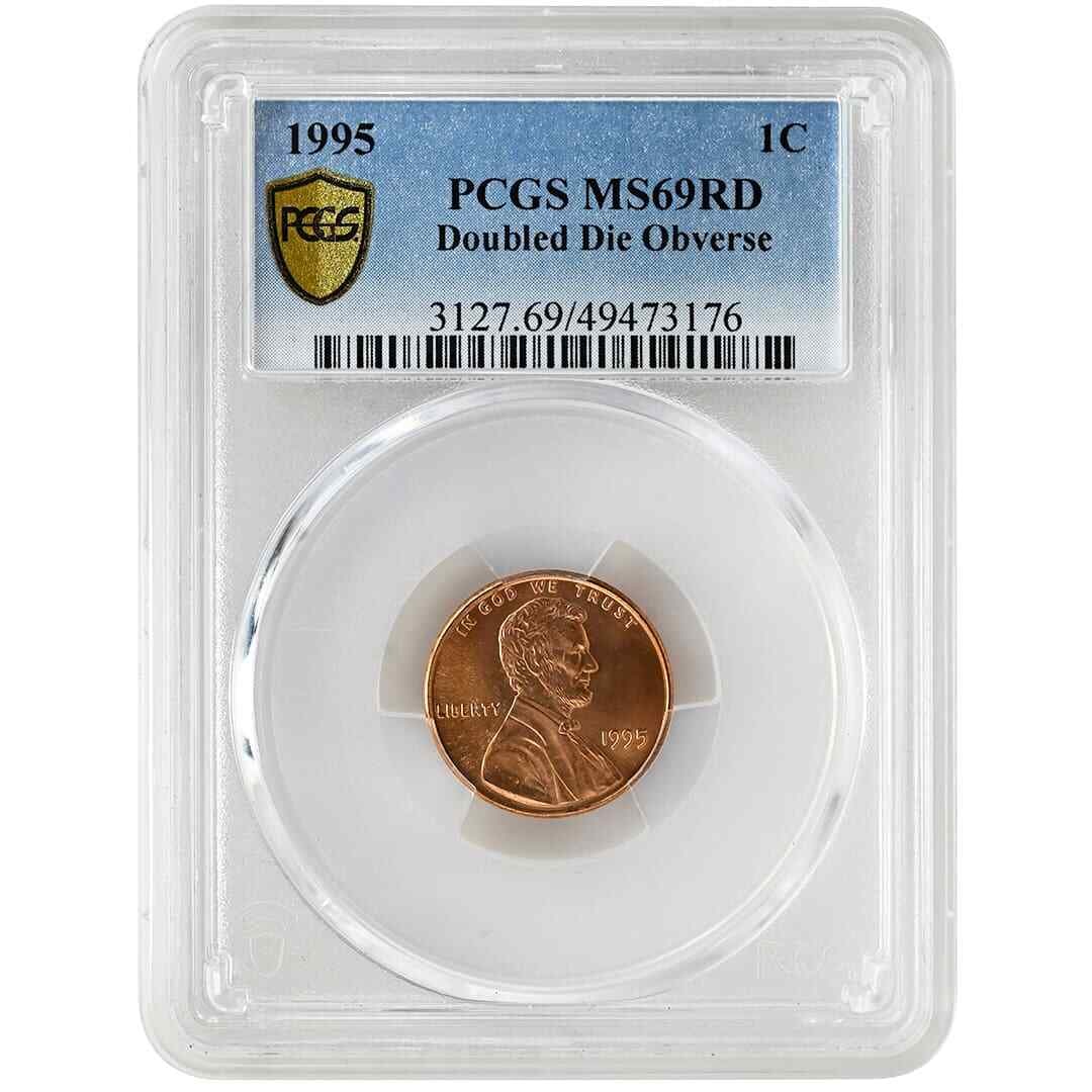 PCGS MS69RD 1995 Lincoln Cent Doubled Die Obverse Copper Memorial Reverse: PCGS MS69RD 1995 Lincoln Cent Doubled Die Obverse Copper Memorial Reverse This 1995 Lincoln Cent features a doubled die obverse and is certified by PCGS as MS69RD, making it one of the finest known ex