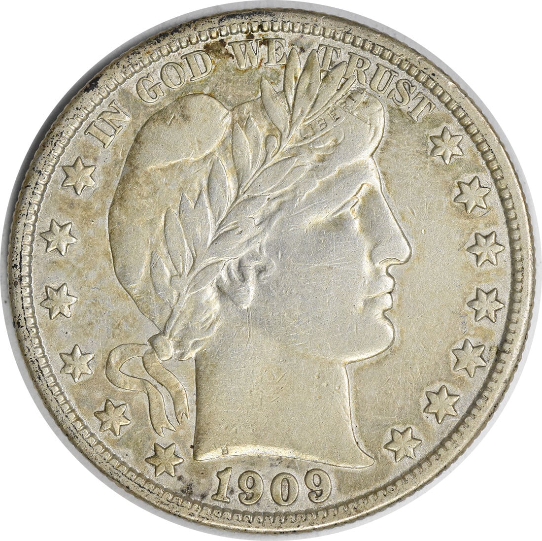 1909-S Barber Silver Half Dollar Inverted S Mintmark 50C Uncertified: 1909-S Barber Silver Half Dollar Inverted S Mintmark 50C Uncertified This 1909-S Barber Silver Half Dollar features an inverted 'S' mint mark, classified as FS-501. It is a circulated coin in Extra Fi