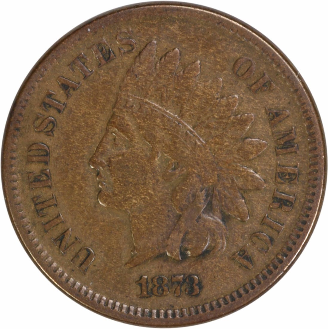 1873 Indian Head Cent VF Uncertified by Longacre Philadelphia Mint: 1873 Indian Head Cent VF Uncertified by Longacre Philadelphia Mint This 1873 Indian Cent is a classic piece of numismatic history, featuring the iconic Indian Head design created by James Barton Longa