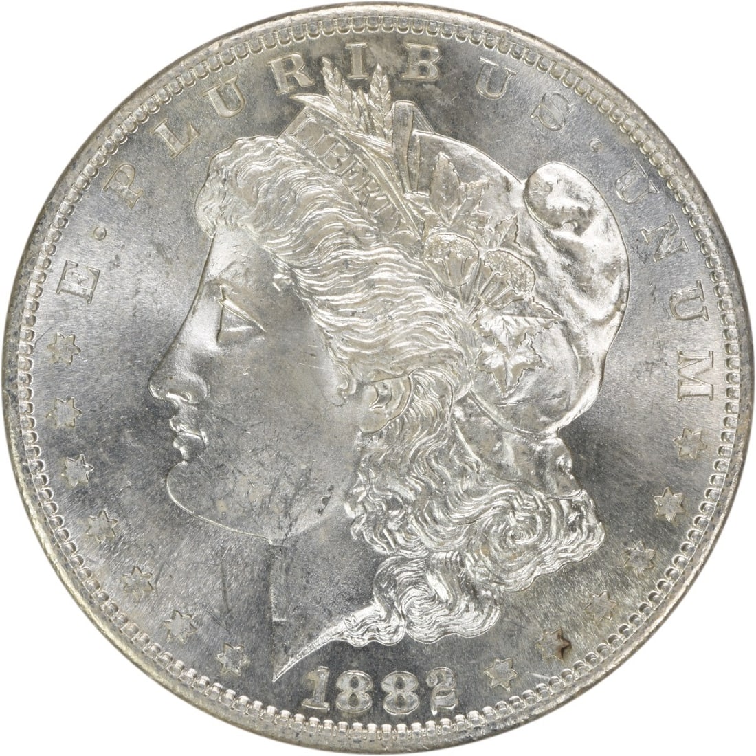 1882-S Morgan Silver Dollar Choice BU Uncertified Silver Coin: 1882-S Morgan Silver Dollar Choice BU Uncertified Silver Coin This 1882-S Morgan Silver Dollar is a stunning example of American coinage, featuring an uncirculated condition with a Choice BU grade. Cr