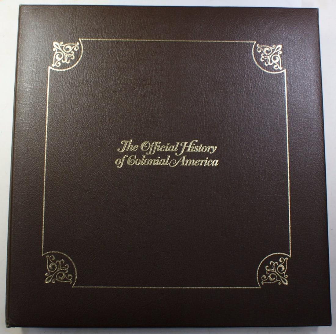 Complete Pewter Medal Collection Official History of Colonial America 50 Piece Set: Complete Pewter Medal Collection Official History of Colonial America 50 Piece Set This complete set of 50 medals from Franklin Mint, titled "The Official History of Colonial America," features medals