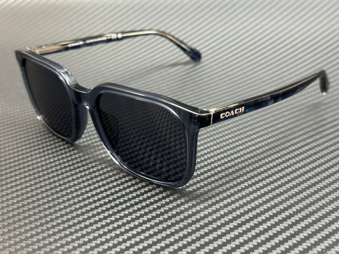 COACH HC8411U 582087 Transparent Blue 55mm Men's Sunglasses (1 of 5)