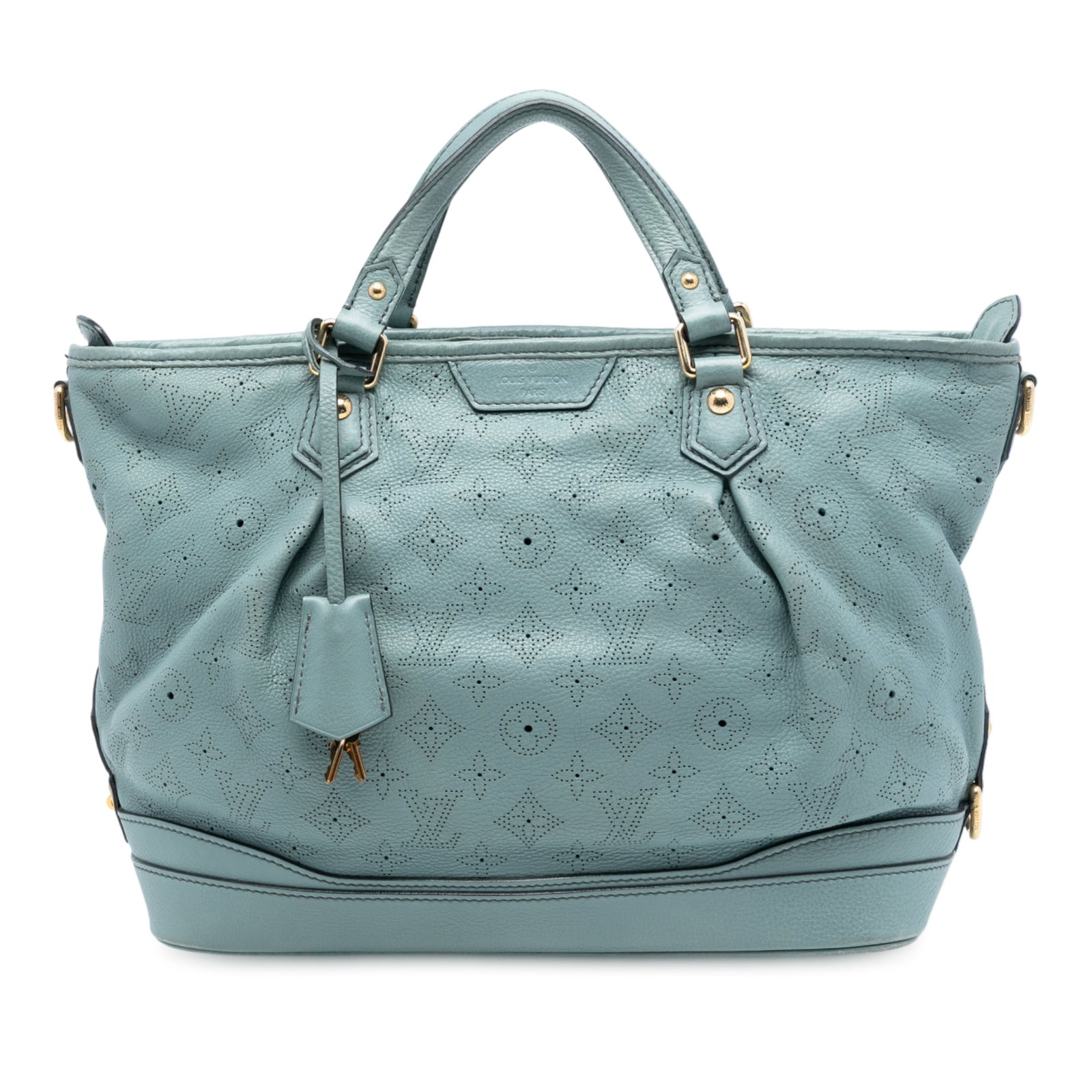 Louis Vuitton Mahina Leather Stellar PM Blue Shoulder Bag: Louis Vuitton Mahina Leather Stellar PM Blue Shoulder Bag This Louis Vuitton Monogram Mahina Stellar PM features a blue mahina leather body with flat leather handles, a top zip closure, and interior z