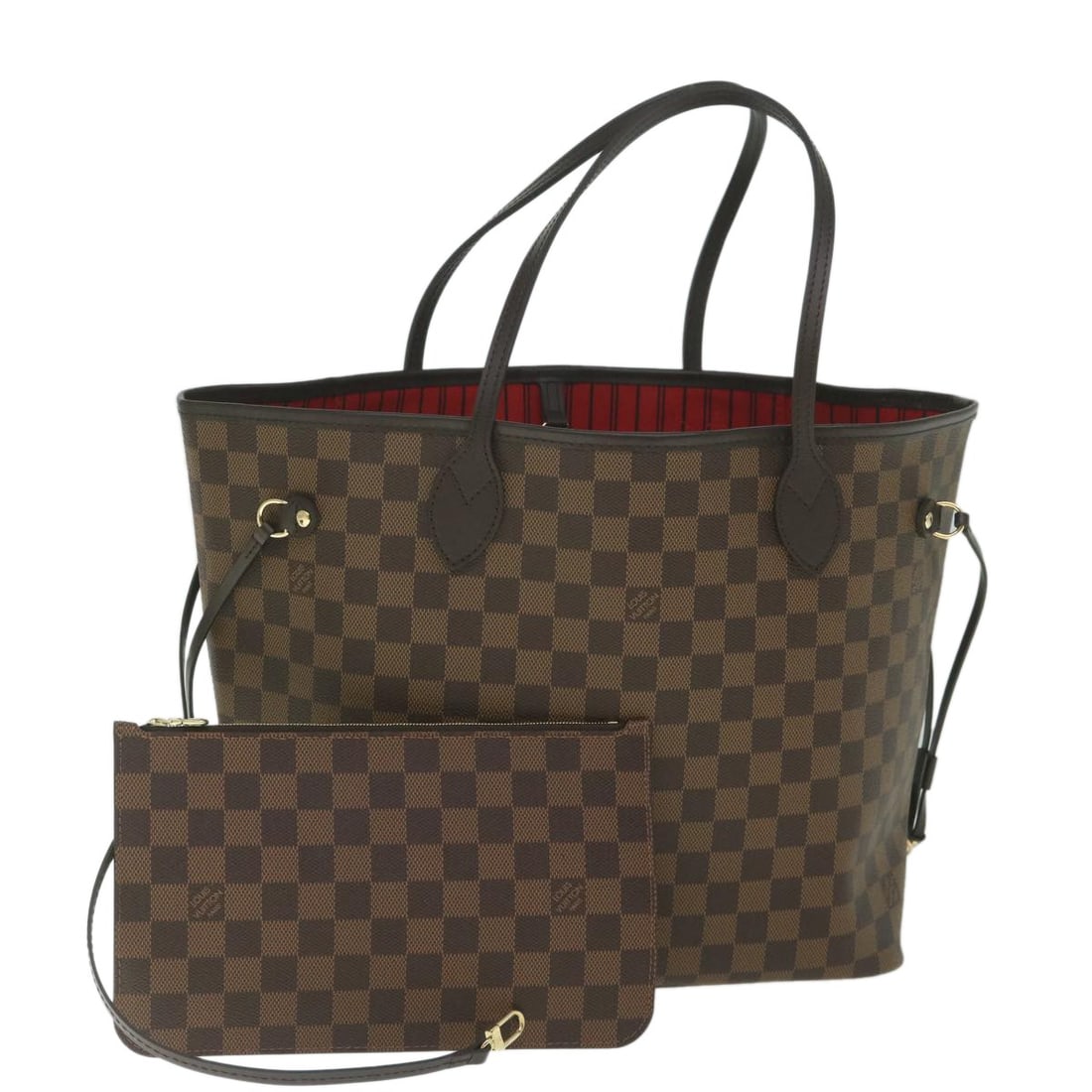 LOUIS VUITTON Damier Ebene Neverfull MM Tote Bag N51105 with Auth: LOUIS VUITTON Damier Ebene Neverfull MM Tote Bag N51105 with Auth Experience luxury with the LOUIS VUITTON Damier Ebene Neverfull MM Tote Bag, a timeless piece crafted in France. This elegant tote fea