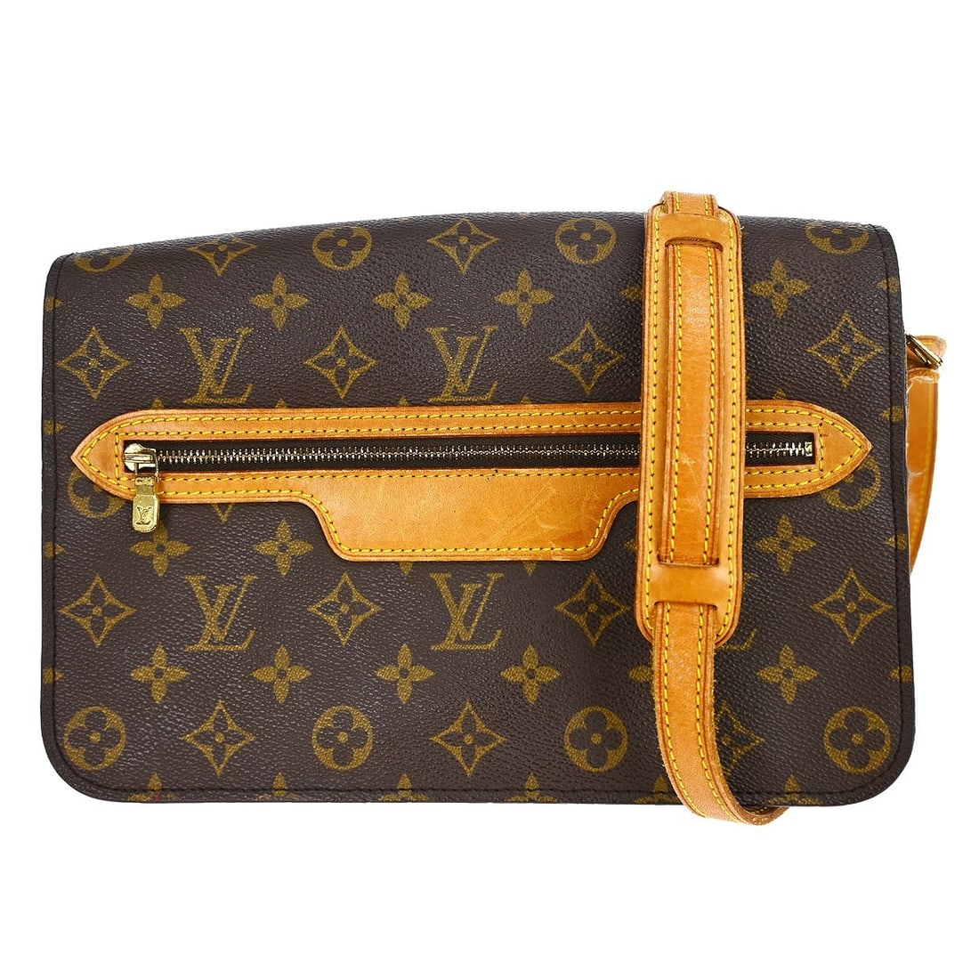 Louis Vuitton Saint Germain 27 Monogram Canvas Shoulder Bag Brown Leather: Louis Vuitton Saint Germain 27 Monogram Canvas Shoulder Bag Brown Leather This vintage Louis Vuitton Saint Germain 27 shoulder bag features the iconic monogram canvas leather exterior with brown leath