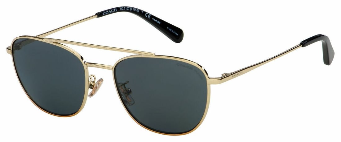 Coach HC7107 9005T3 Light Gold Polarized Sunglasses 55mm Women's (1 of 4)