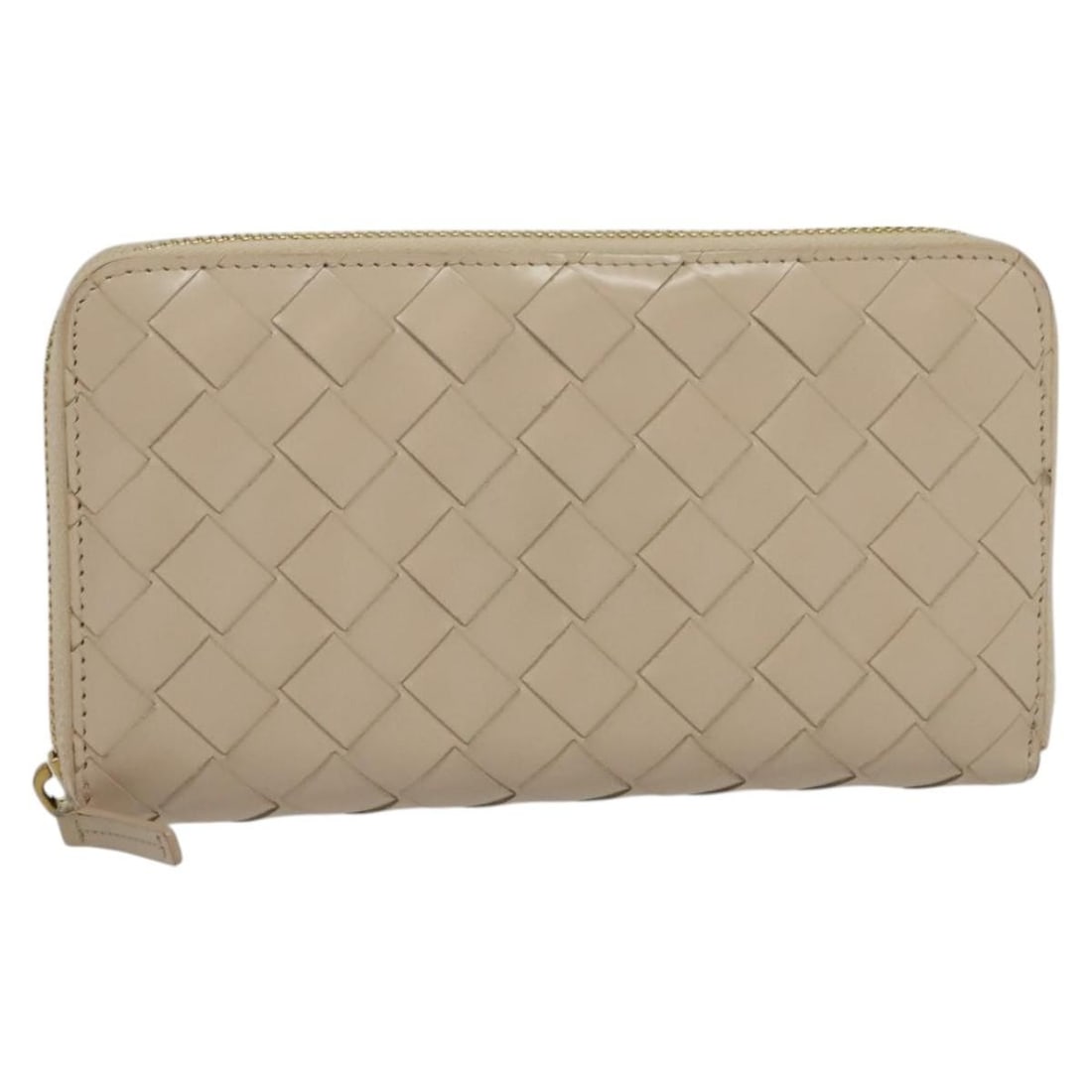 Pink Beige Intrecciato Leather Wallet by Bottega Veneta with Dust Bag: Pink Beige Intrecciato Leather Wallet by Bottega Veneta with Dust Bag This Bottega Veneta Intrecciato wallet features a sophisticated combination of pink and beige leather. Designed for women, the wal