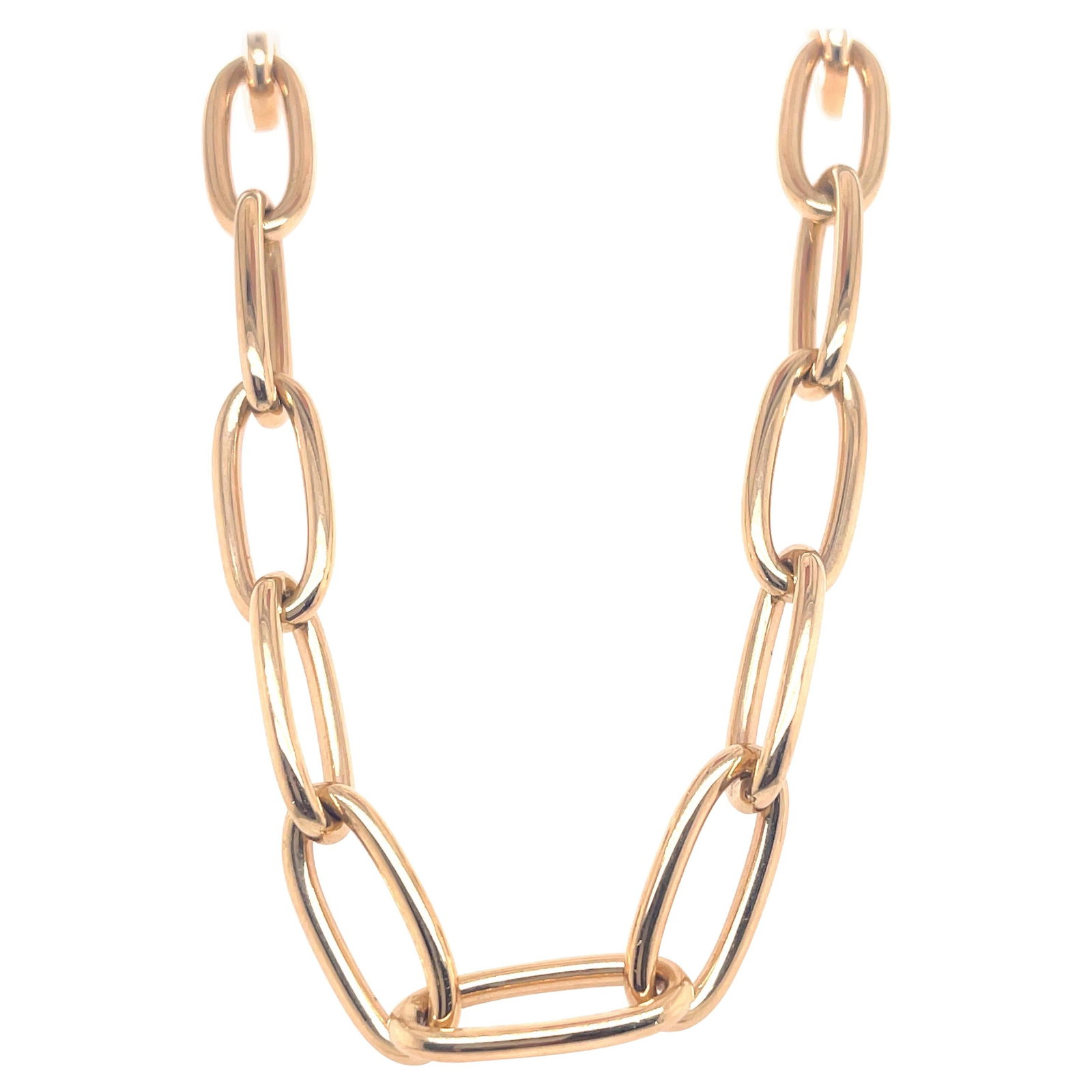 18 Inch 14k Yellow Gold Oval Paperclip Chain Necklace 25g (1 of 6)