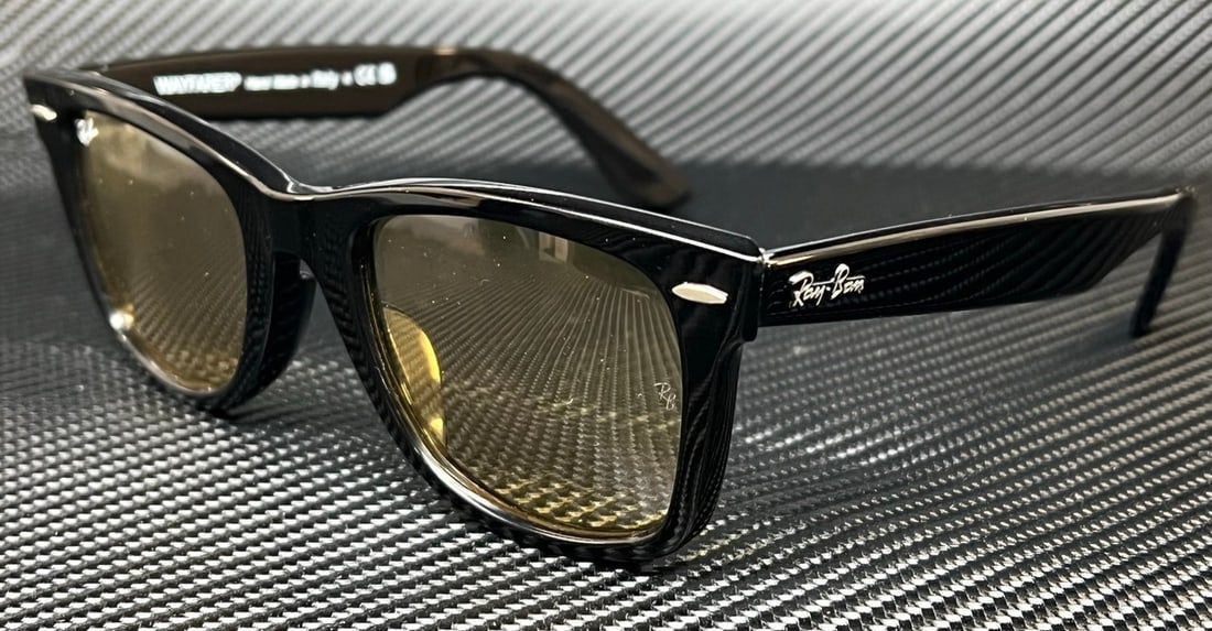 Ray Ban RB2140F 901 R6 Black Yellow 52mm Sunglasses with Box (1 of 5)
