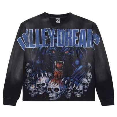 Black Thermal Long Sleeve Shirt Featuring Panther Graphic by Vale (1 of 1)