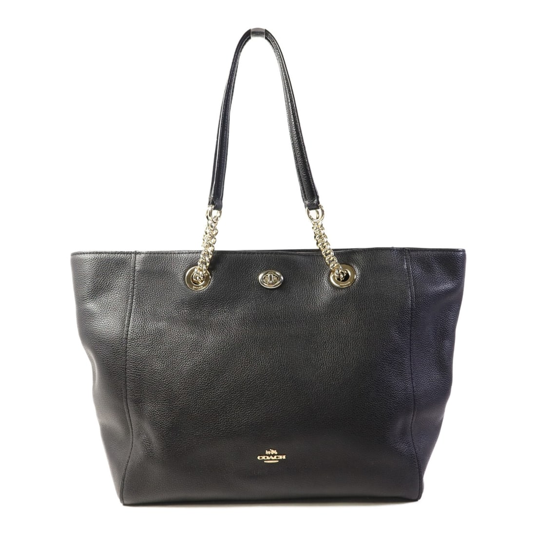 COACH Shoulder Bag Black Calfskin Leather GHW (1 of 15)