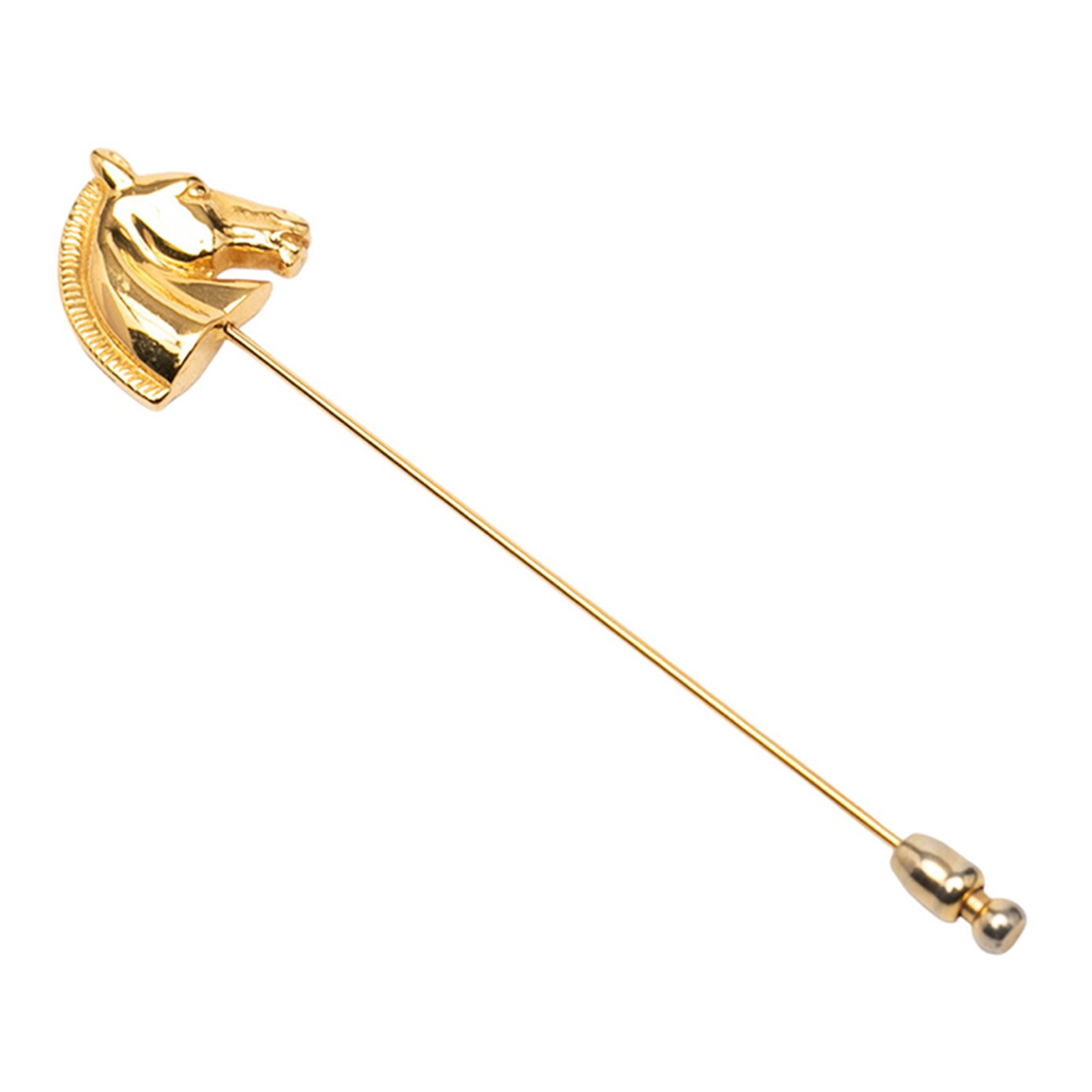 Hermes Bijouterie Fantaisie Horse Brooch Gold Tone Costume Pin (1 of 5)