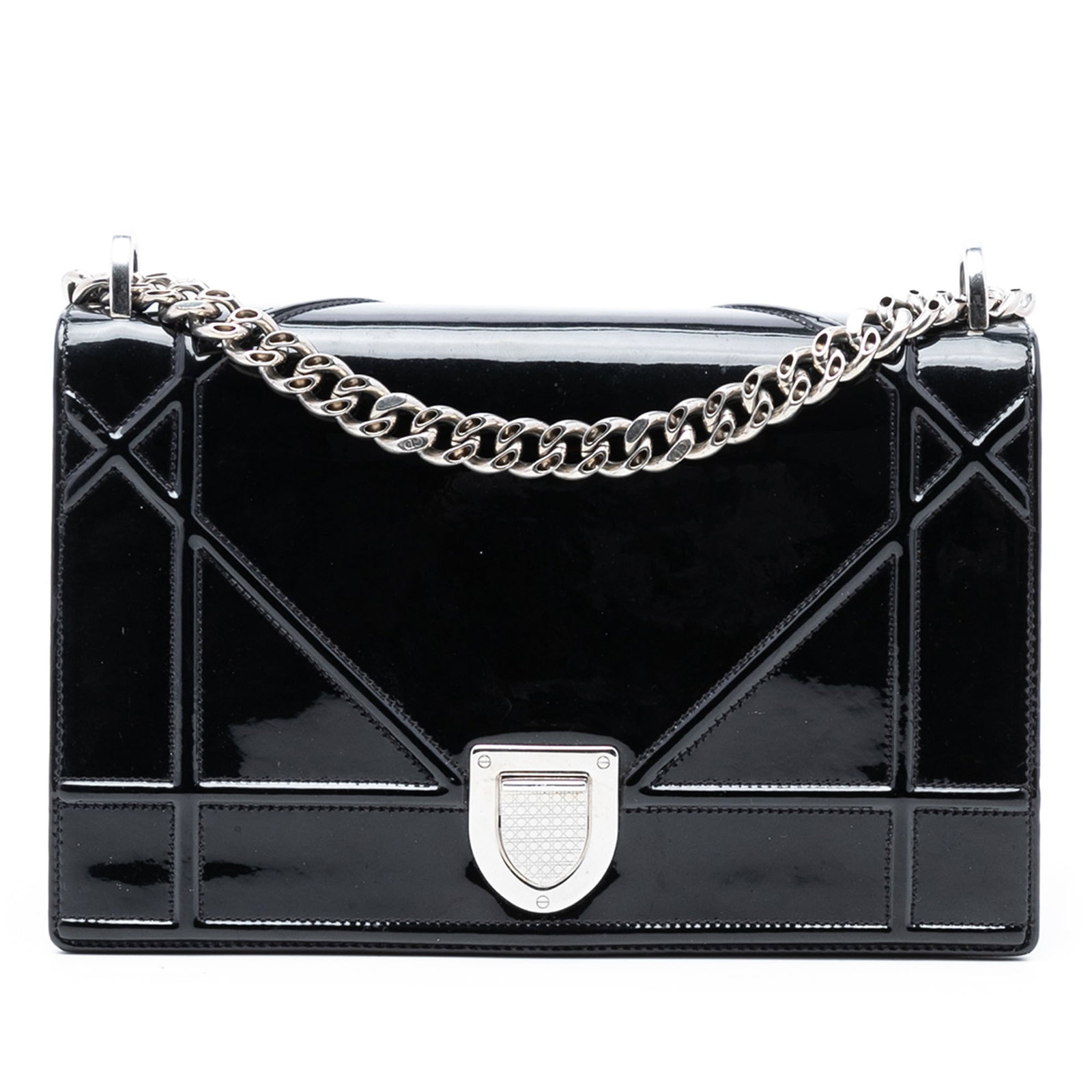 Dior Medium Diorama Black Patent Leather Shoulder Bag with Flap (1 of 7)