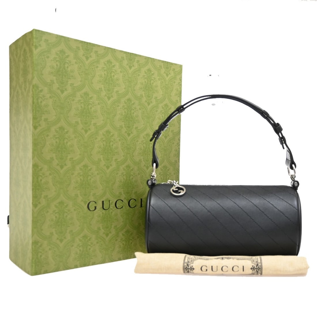 Black Leather Gucci Blondie Shoulder Bag with Interlocking GG (1 of 14)