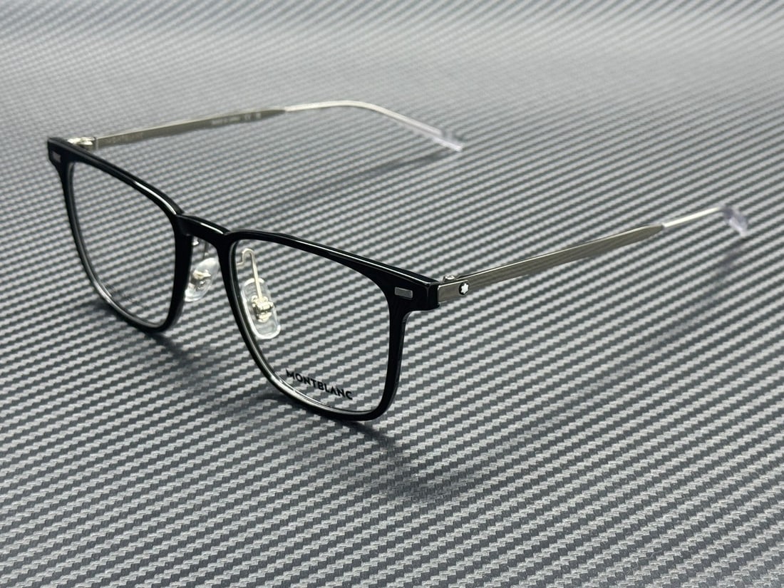 Montblanc MB0395ON 001 Shiny Black 51mm Eyeglasses with Case: Montblanc MB0395ON 001 Shiny Black 51mm Eyeglasses with Case Discover the elegance of Montblanc MB0395ON 001 eyeglasses, featuring a sleek shiny black frame that combines sophistication with modern st