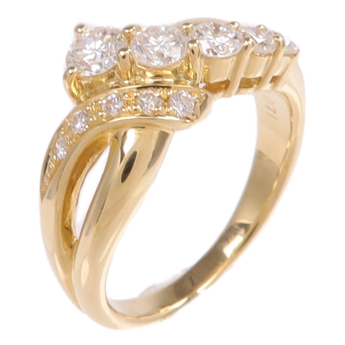 18K Yellow Gold Diamond Ring Size US 6 (1 of 8)
