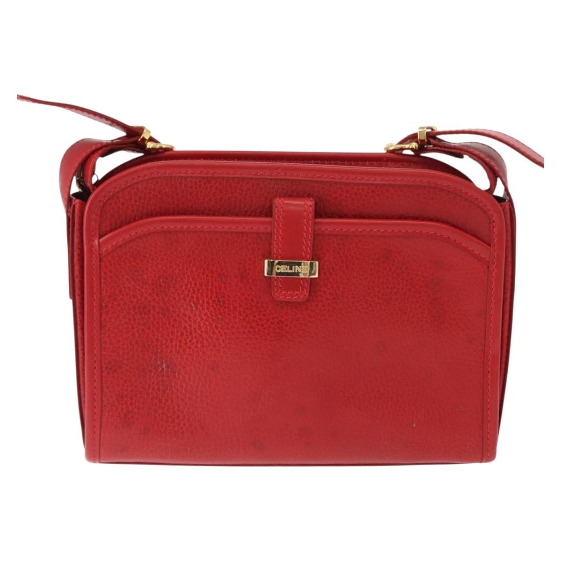 Red Leather Celine Vintage Shoulder Bag for Women Italy: Red Leather Celine Vintage Shoulder Bag for Women Italy This Celine vintage shoulder bag is crafted from red leather and features a classic design. Made in Italy, it is tailored for women and includes