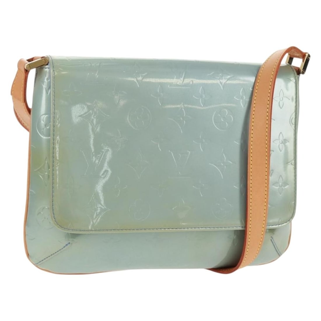 Lavande Vernis Thompson Street Shoulder Bag by Louis Vuitton Patent Leather: Lavande Vernis Thompson Street Shoulder Bag by Louis Vuitton Patent Leather This Louis Vuitton Thompson Street shoulder bag features the signature Monogram Vernis patent leather in a Lavande color. De