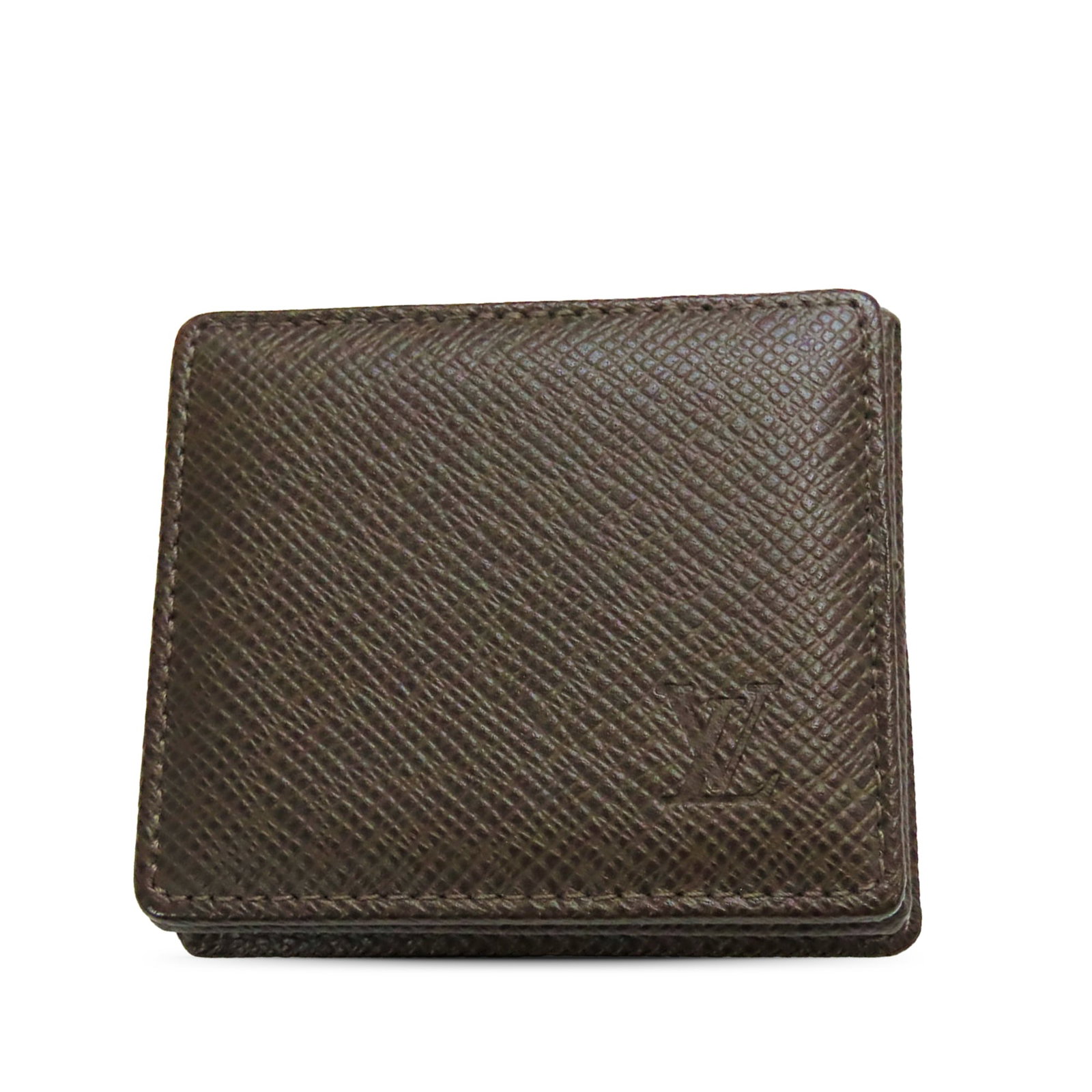 Brown Leather Coin Purse Louis Vuitton Taiga Porte Monnaie Boite (1 of 11)