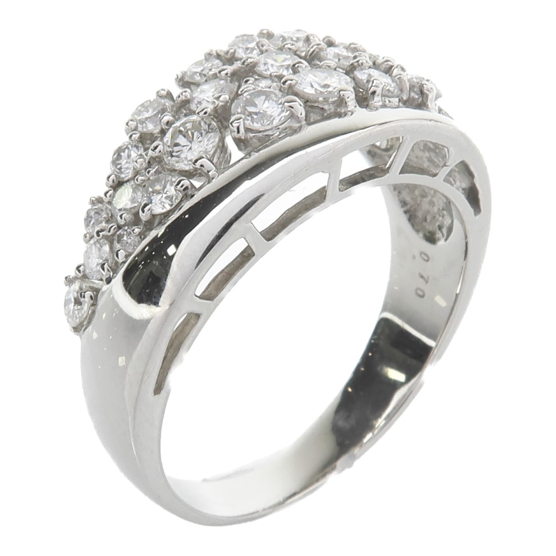 JEWELRY PT900 Platinum Diamond Ring Size 6.5 Elegant Design (1 of 8)