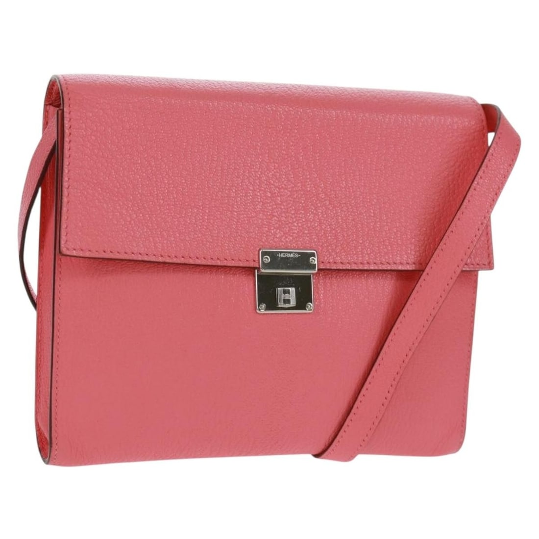 Hermes Glenemush Pink Leather Click 16 Shoulder Bag with Silver Tone Hardware (1 of 18)
