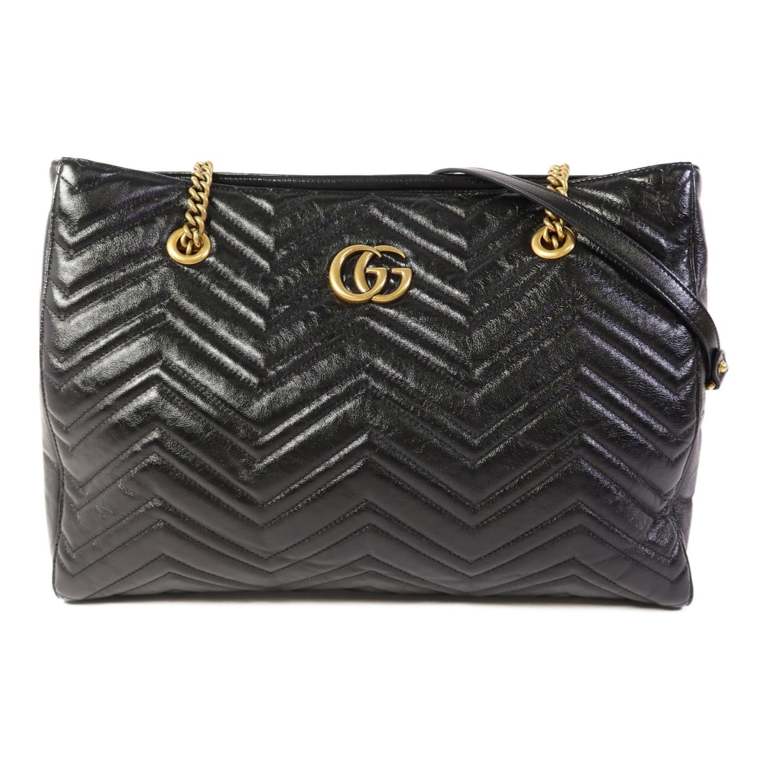 GUCCI GG Shoulder Bag 524578 Black Calfskin Leather GHW: GUCCI GG Shoulder Bag 524578 Black Calfskin Leather GHW This stylish GUCCI GG GHW Shoulder Bag is crafted from luxurious calfskin leather in a classic black finish. With a sleek design, it features a
