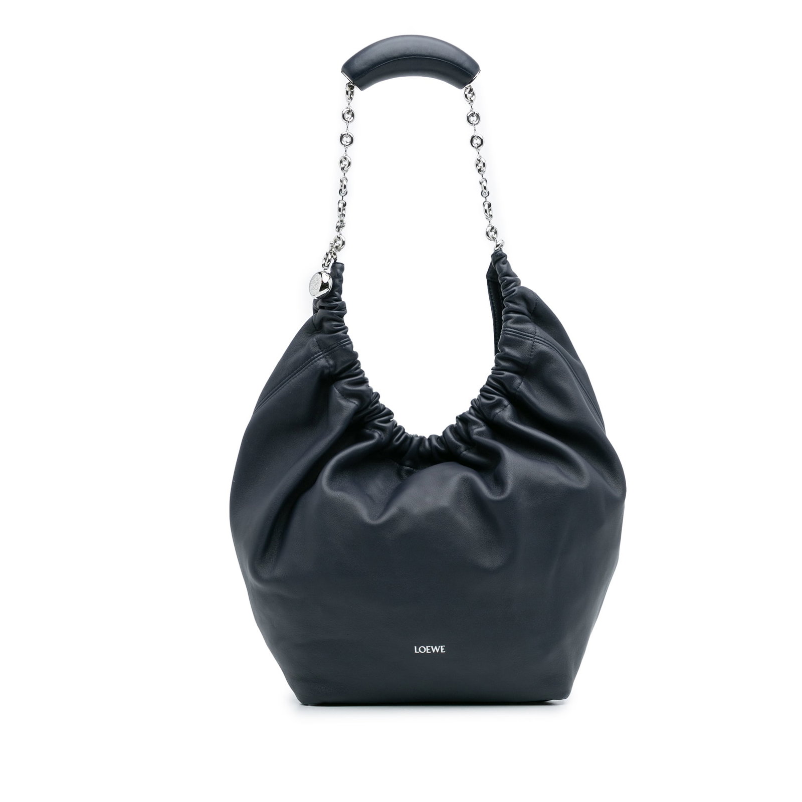 LOEWE Small Mellow Nappa Lambskin Blue Squeeze Bag with Chain Strap (1 of 11)