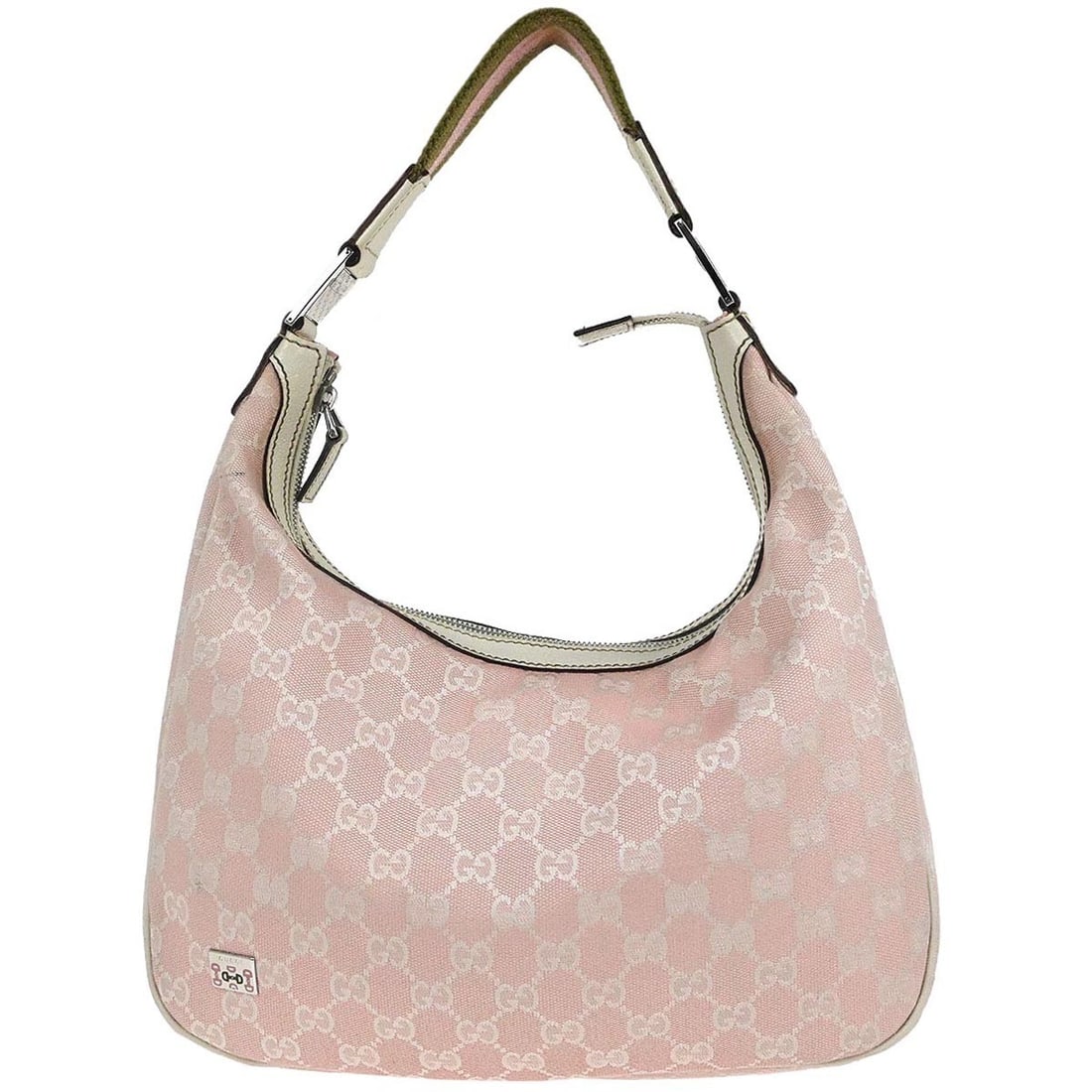 Gucci GG Canvas Top Handle Bag in Pink Medium 145757 002058: Gucci GG Canvas Top Handle Bag in Pink Medium 145757 002058 This Gucci handbag features a pink canvas exterior with leather accents, designed in a medium size with a top handle style. Ideal for casual