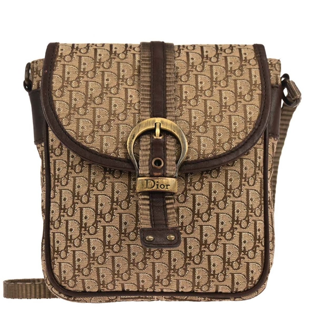Dior Trotter Canvas and Leather Small Brown Shoulder Bag MC0018: Dior Trotter Canvas and Leather Small Brown Shoulder Bag MC0018 This Christian Dior Beige Trotter small shoulder bag features the iconic Trotter pattern and a gold-tone logo accent. Crafted from canva