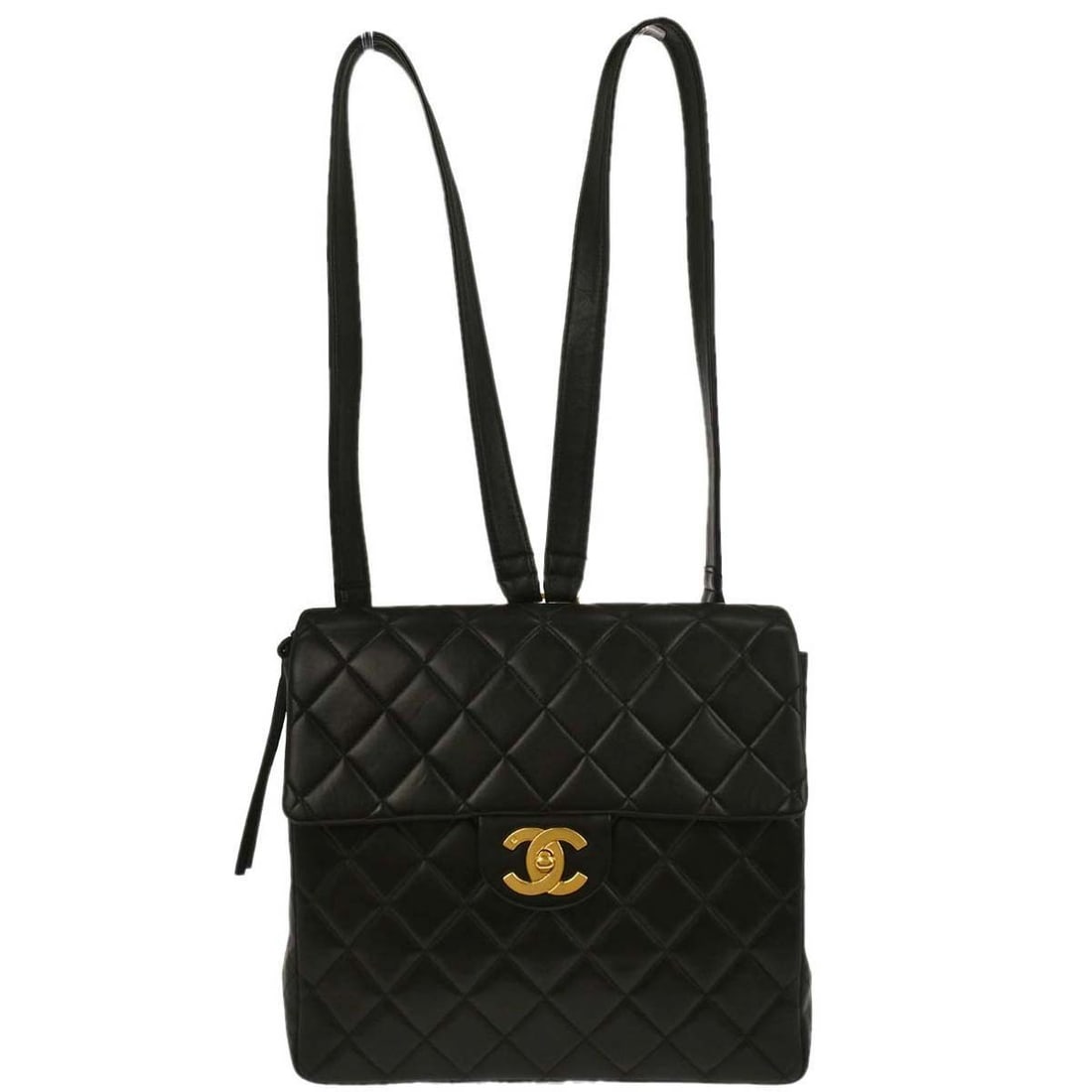 Chanel Duma Medium Black Lambskin Leather Turn Lock Backpack (1 of 10)