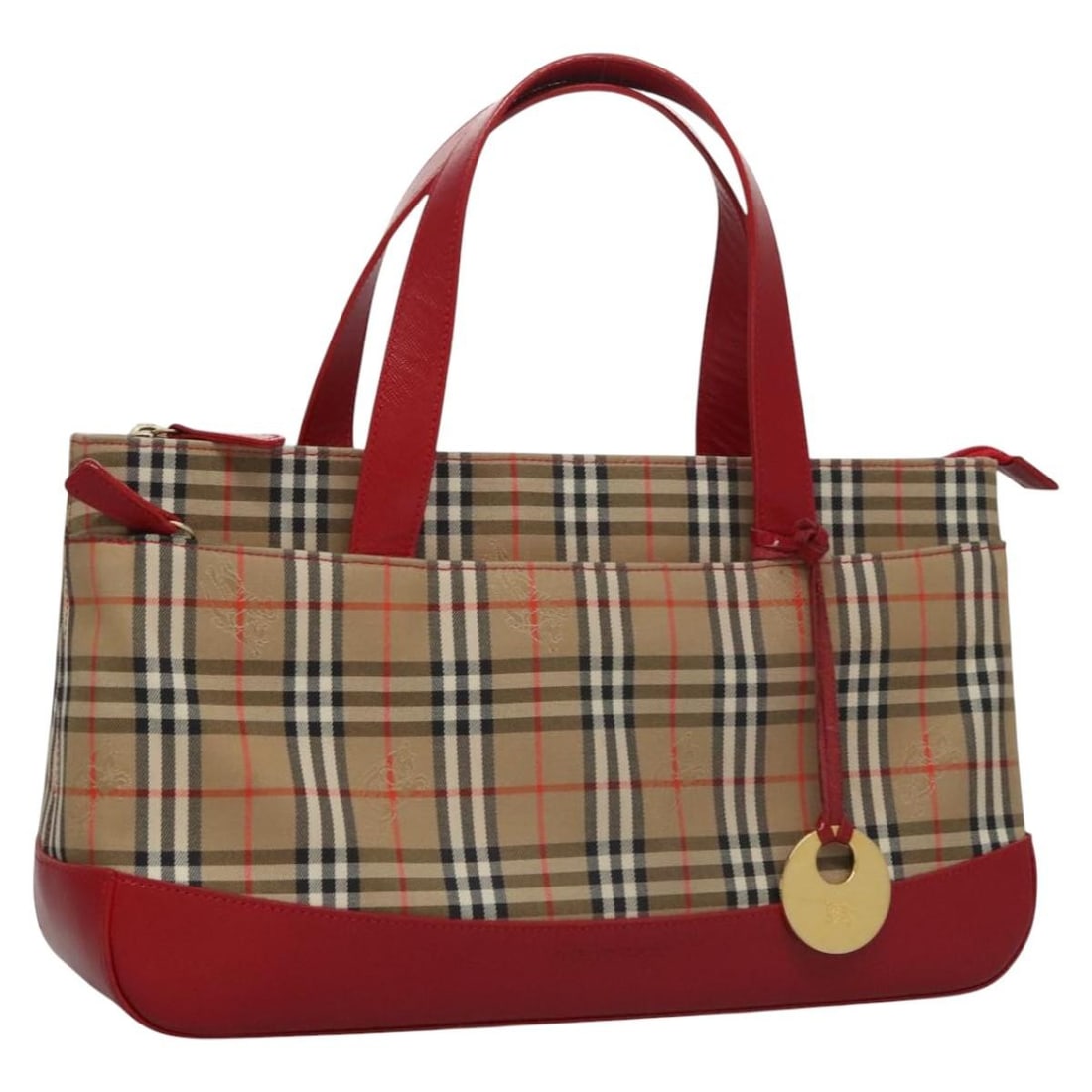 Burberry Nova Check Canvas Beige Handbag for Women: Burberry Nova Check Canvas Beige Handbag for Women This Burberry Nova Check handbag features a classic beige canvas exterior with the signature check pattern. Designed for women, the bag offers a prac