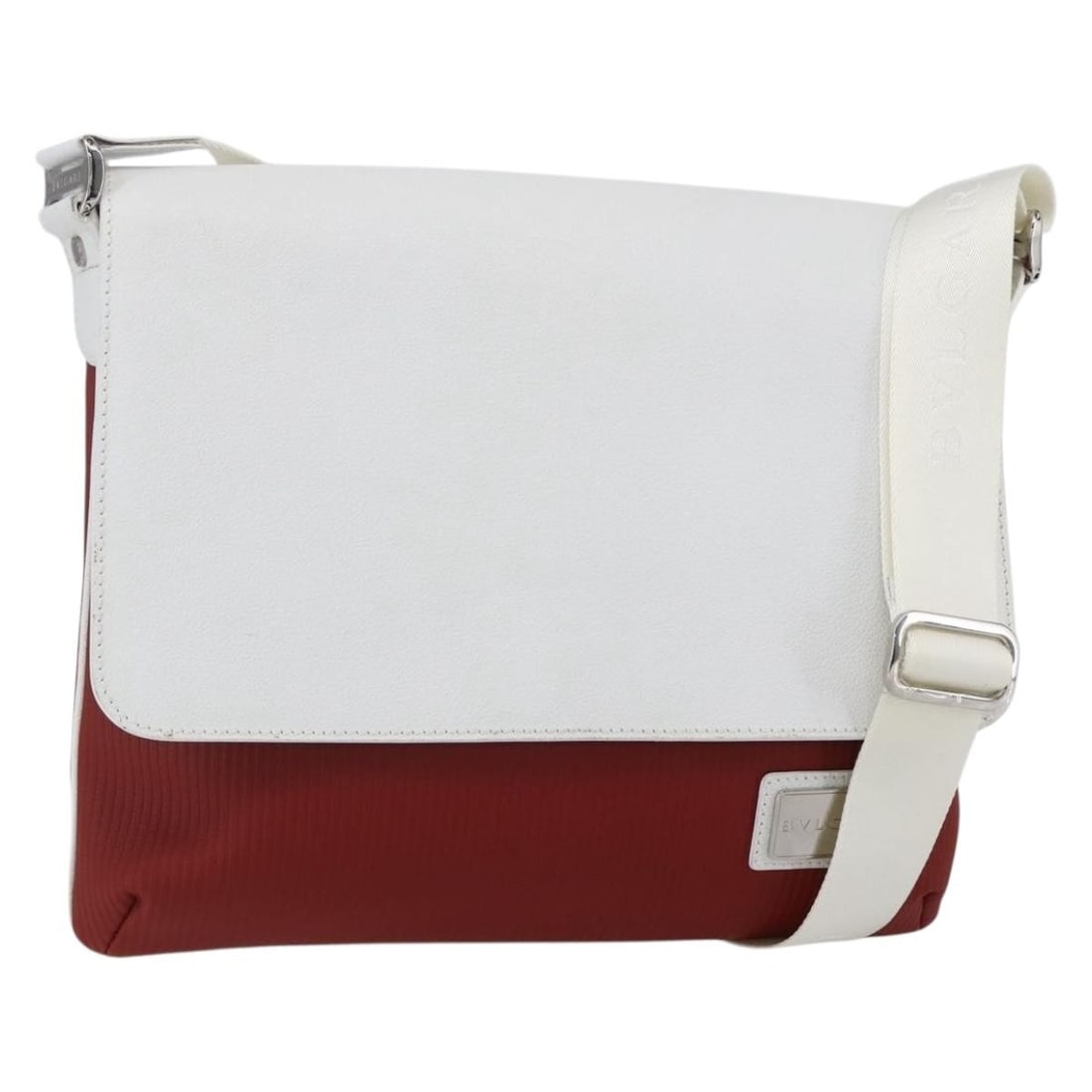 BVLGARI Red White Leather Shoulder Bag Auth BA6910 Italy (1 of 18)