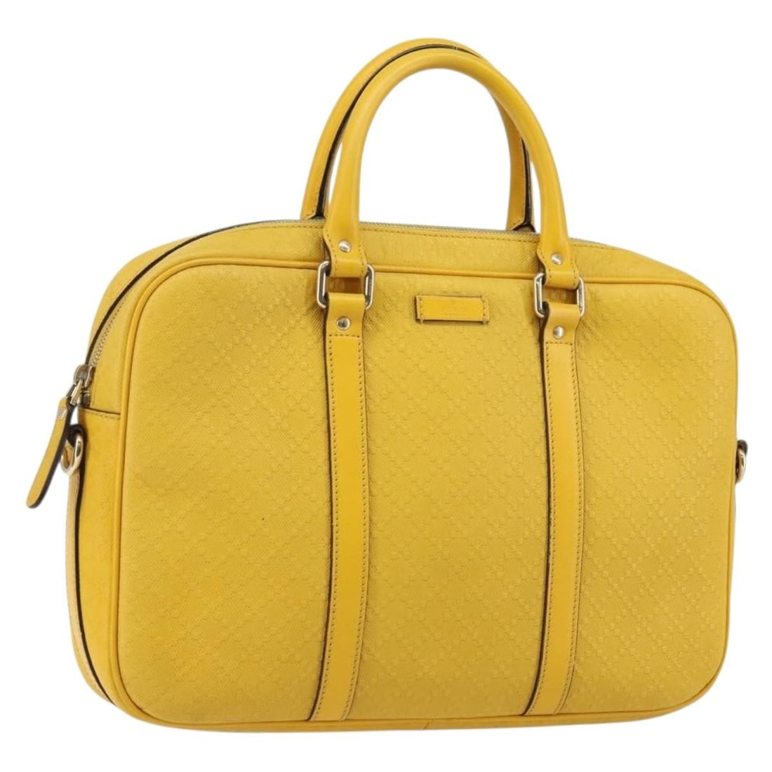 Gucci Diamante Bright Yellow Leather Briefcase Bag (1 of 18)